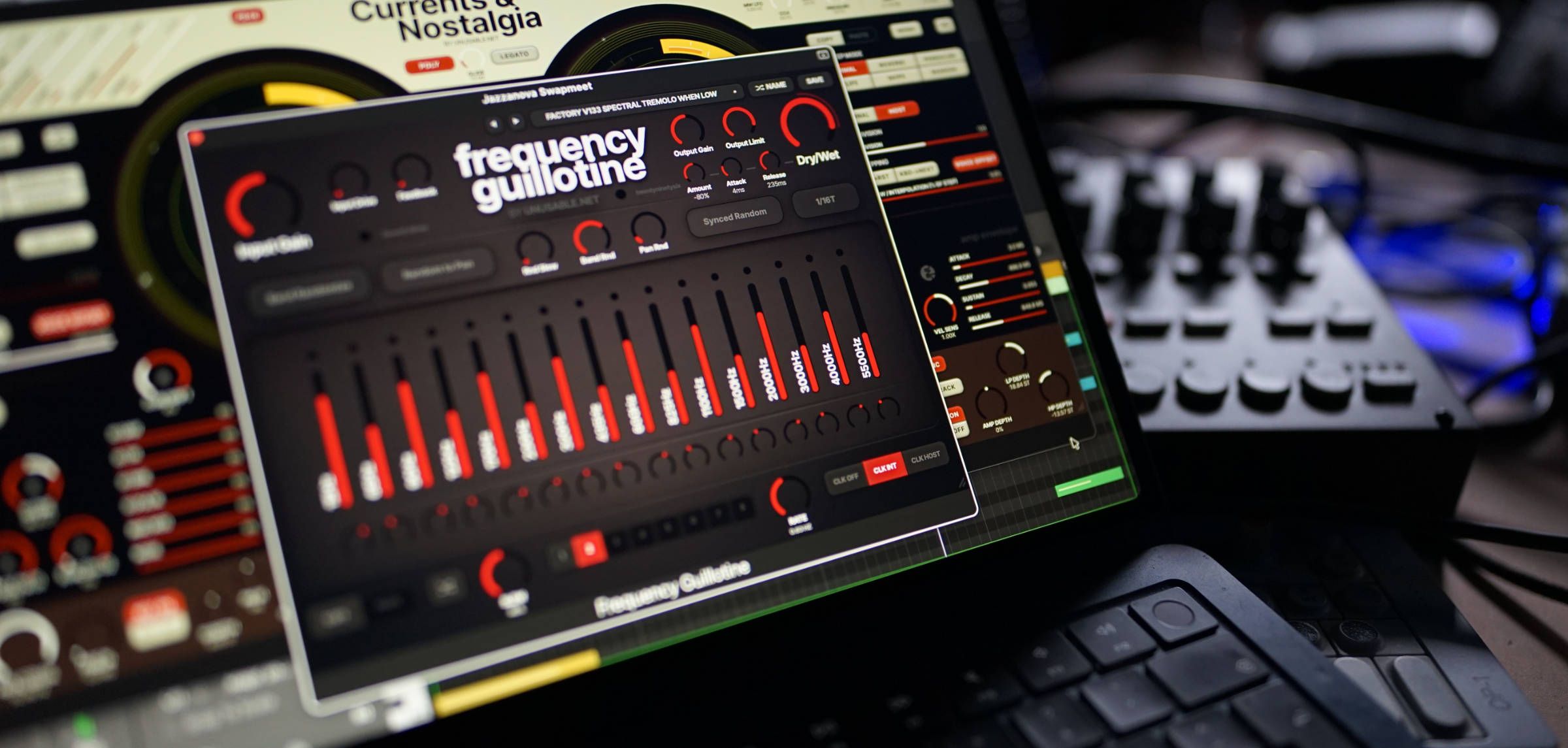Frequency Guillotine open alongside Currents and Nostalgia
