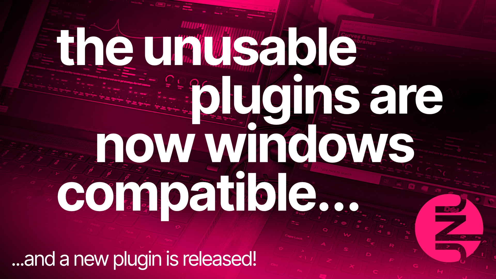 Unusable Engineering update artwork announcing Windows versions and Synaptic Resonance
