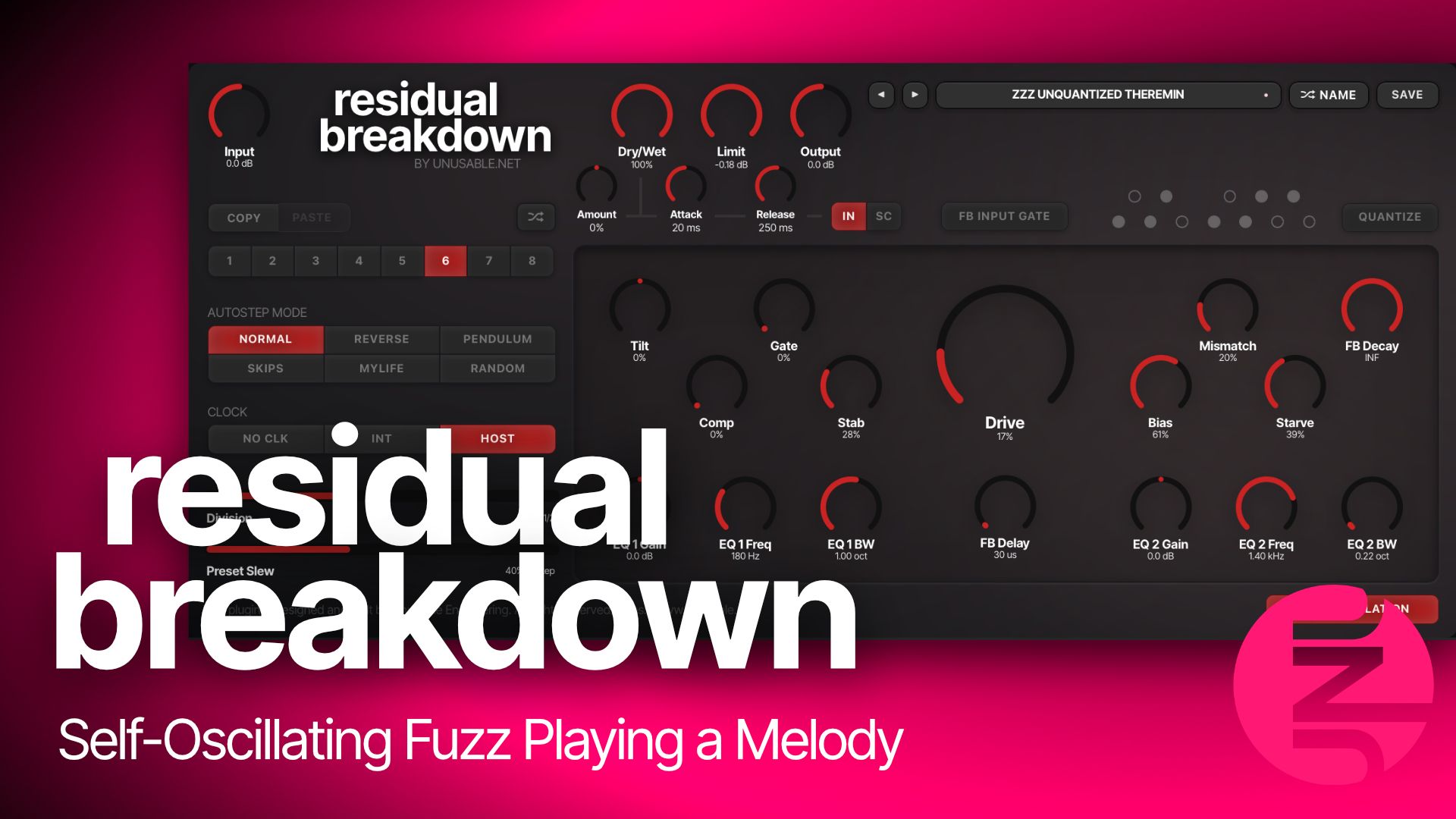 Self-oscillating fuzz playing a melody poster