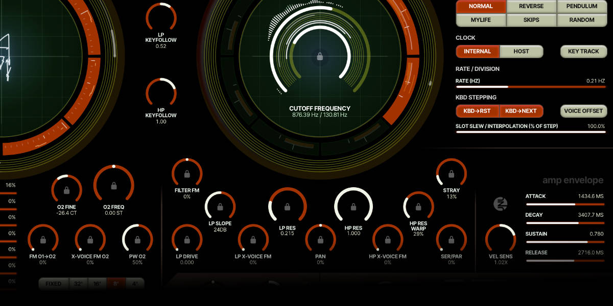 Currents and Nostalgia low-pass, high-pass and Stray filter controls