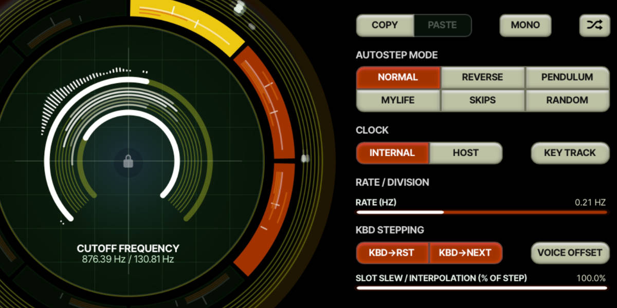 Currents and Nostalgia filter sequencer keyboard and voice controls