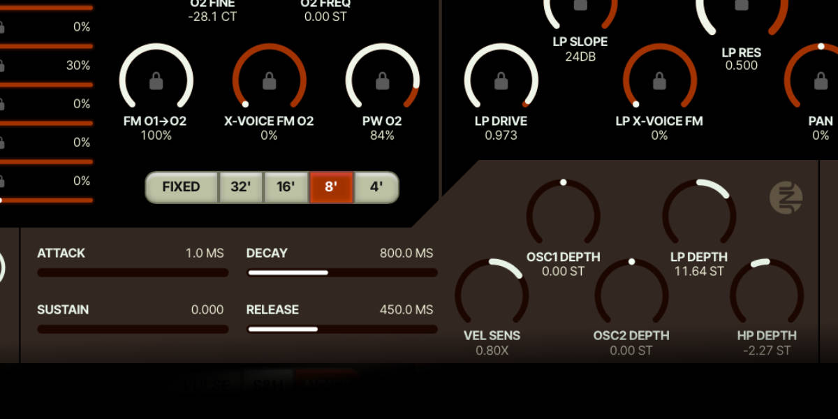 Currents and Nostalgia modulation envelope controls