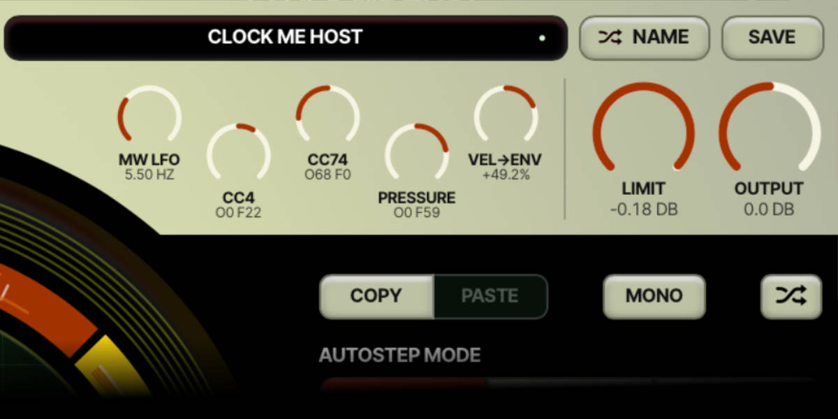 Currents and Nostalgia MIDI expression and output controls