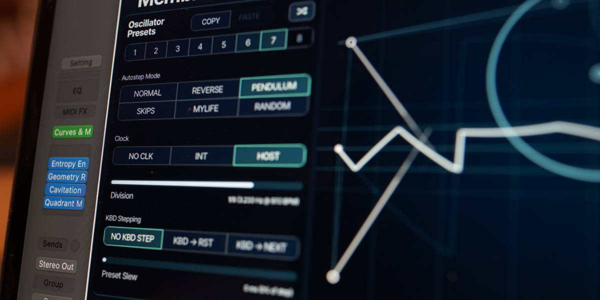 Slot direction, clock, keyboard stepping, rate, and slew controls