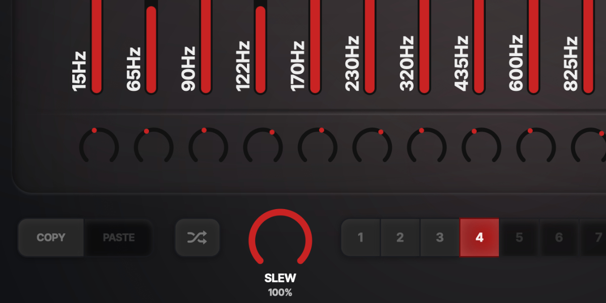 Frequency Guillotine slot copy, paste, random, and eight slot buttons