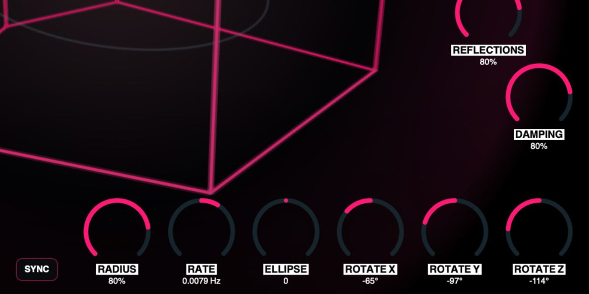 Geometry Delay Radius, Rate, Sync, Ellipse, and three orbit rotation controls
