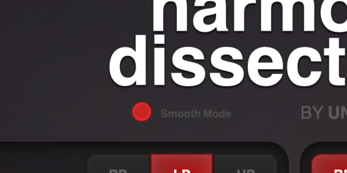 Harmonic Dissector Smooth Mode control beneath the logo
