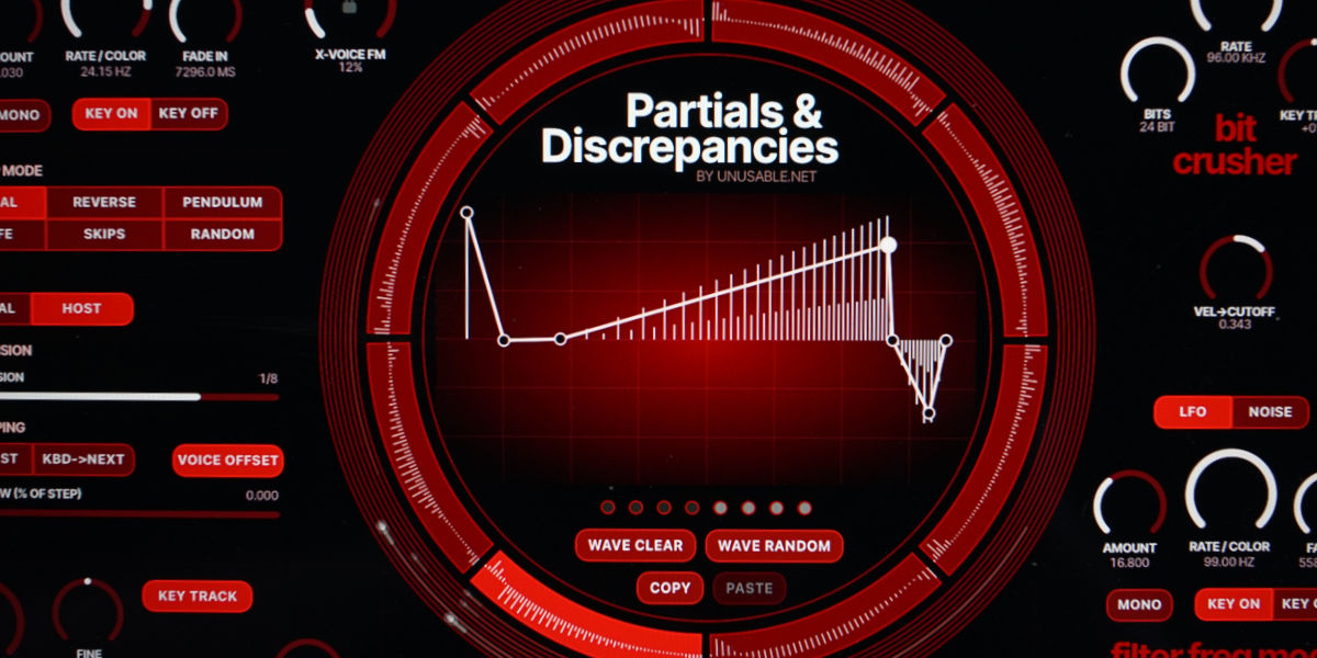 Eight oscillator slots around the partial editor