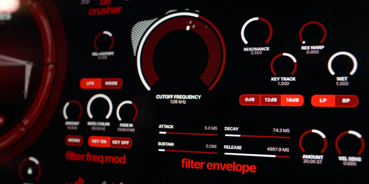 Filter and filter frequency modulation controls