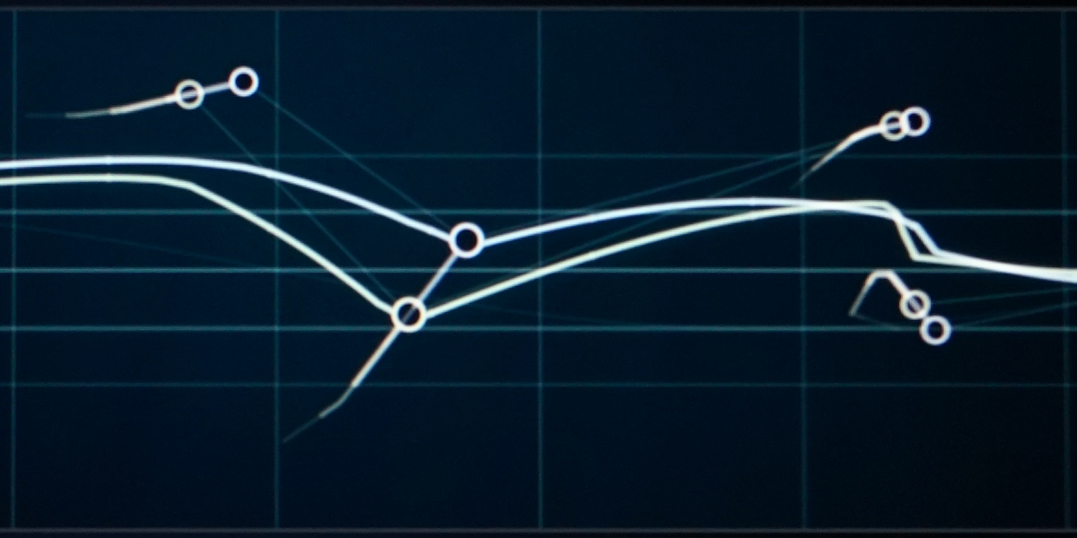 Quadrant Modulator waveform editor with linked Bezier points and handles