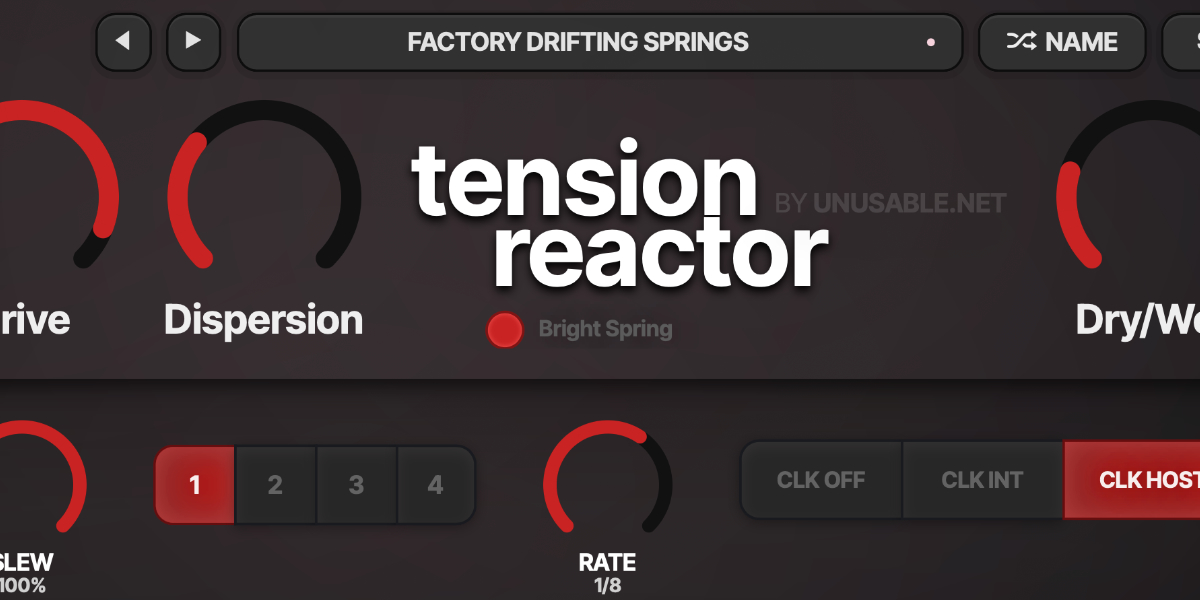 Tension Reactor spring controls and Bright Spring mode area
