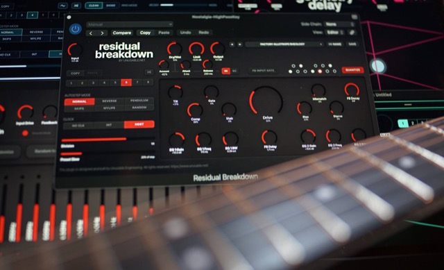 Residual Breakdown open in a studio session with a guitar